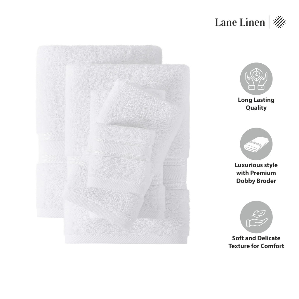 LANE LINEN 100% Cotton Zero Twist Towel Collection - Bath Towels, Bath Sheets & Towel Sets