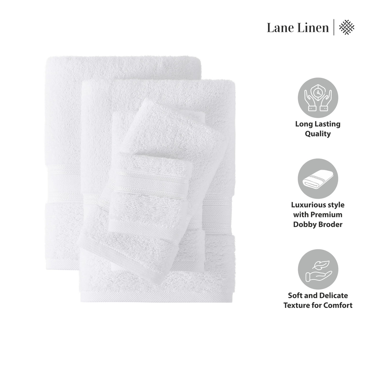 LANE LINEN 100% Cotton Zero Twist Towel Collection - Bath Towels, Bath Sheets & Towel Sets
