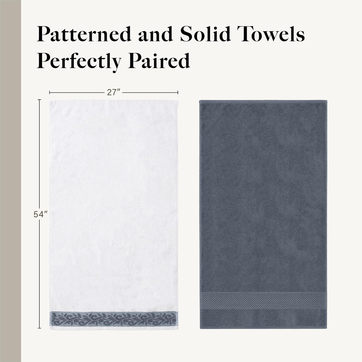 Modern Threads 6-Piece Towel Set – 100% Cotton, Quick Dry, Ultra Absorbent – Includes 2 Bath, 2 Hand, 2 Washcloths