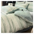 Winter Bedding Set Deluxe Milk Velvet Warm Comforter Set with Sheet Quilt Cover Pillowcase (D 220 * 240cm)