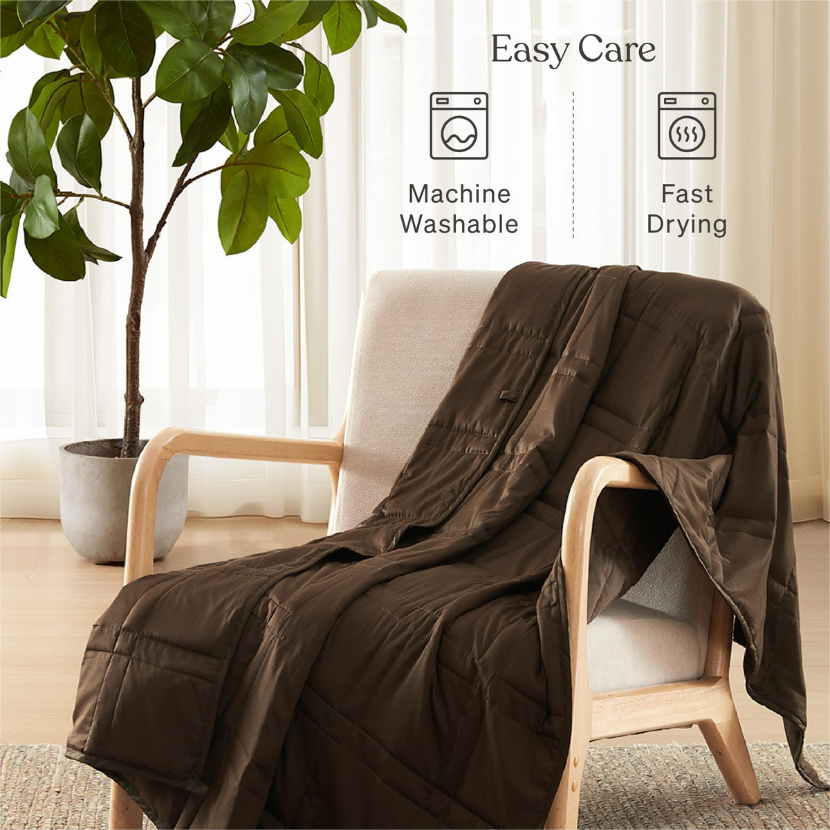 Baloo Weighted Blanket for Adults | Cool & 100% Cotton | Machine Washable & Dryer Safe | Glass Microbead Fill