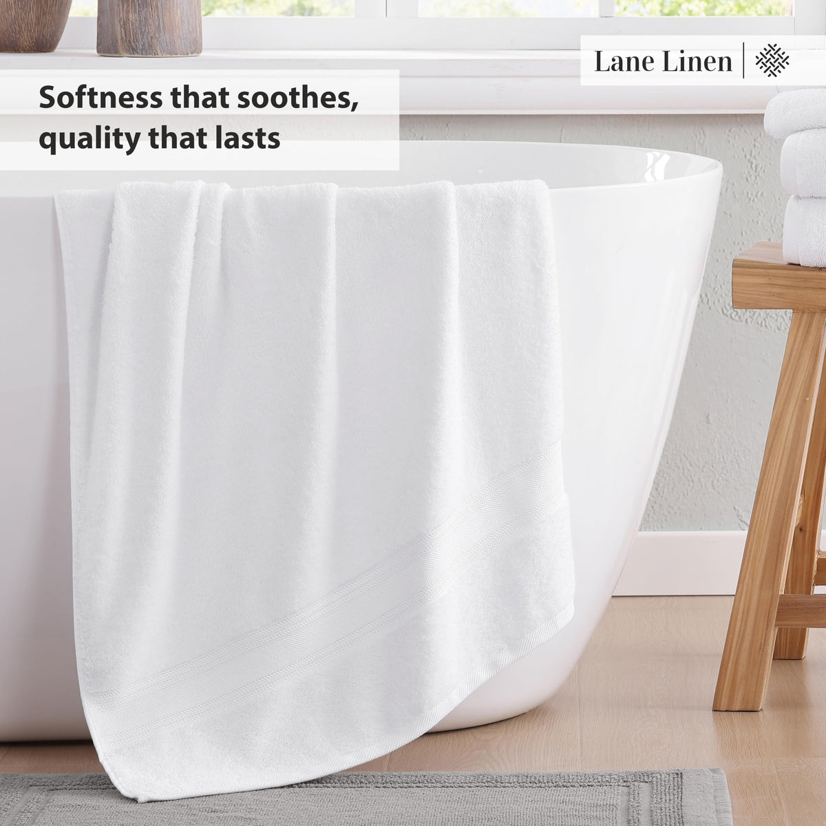 LANE LINEN 100% Cotton Zero Twist Towel Collection - Bath Towels, Bath Sheets & Towel Sets