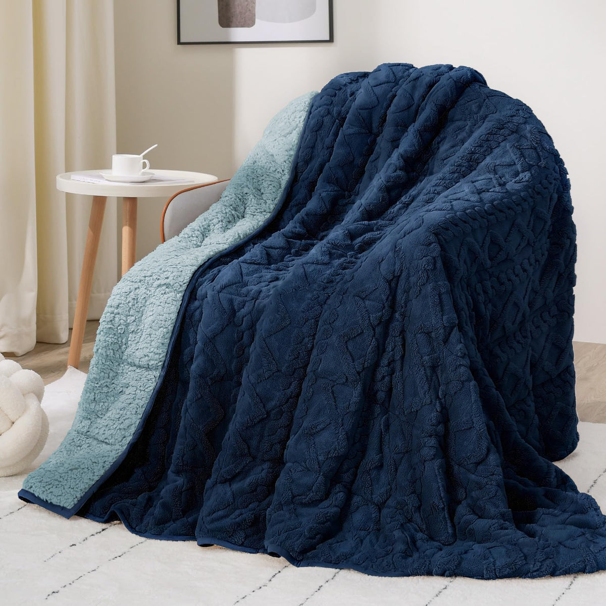 Drewin Turtleback Sherpa Weighted Blanket for Adults