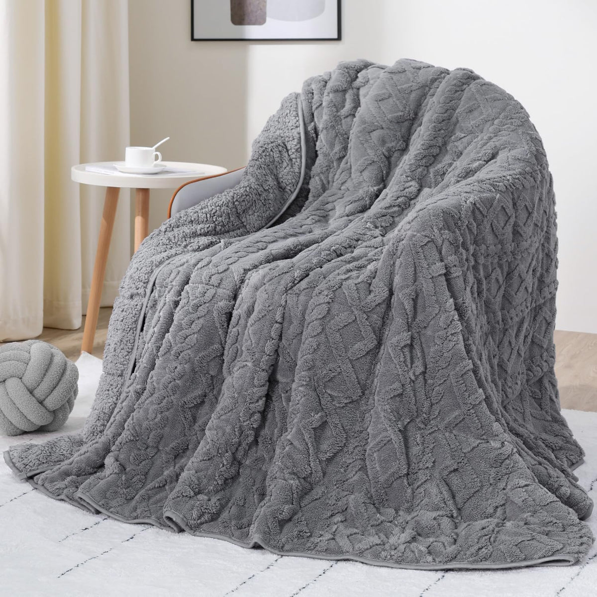 Drewin Turtleback Sherpa Weighted Blanket for Adults