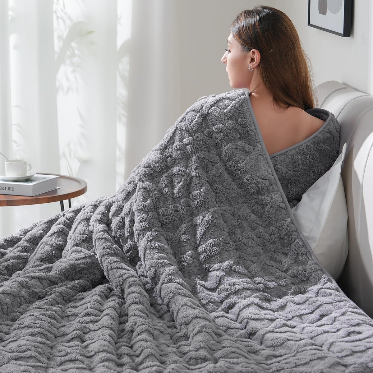 Drewin Turtleback Sherpa Weighted Blanket for Adults