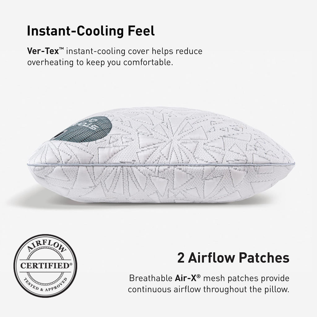 Bedgear Storm Cuddle Curve Performance Pillow, Cooling Pillow for Side Sleepers, Medium Firm Support, Ver-Tex Cooling Cover, Air-X Mesh, Washable