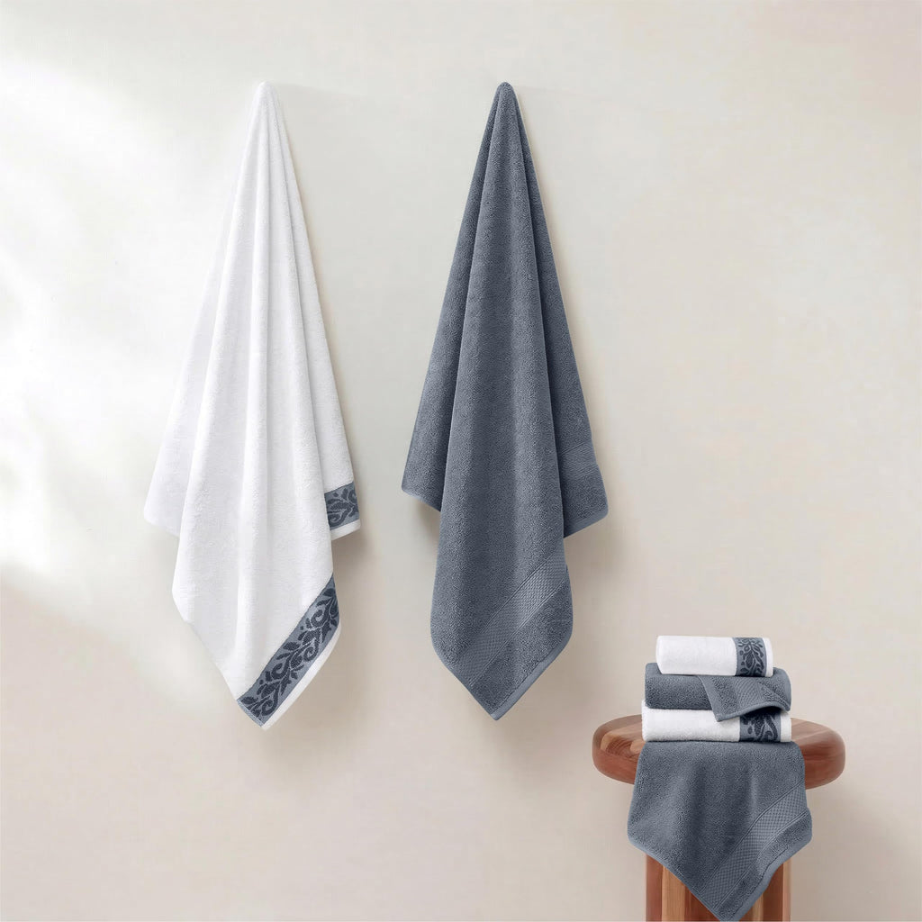 Modern Threads 6-Piece Towel Set – 100% Cotton, Quick Dry, Ultra Absorbent – Includes 2 Bath, 2 Hand, 2 Washcloths