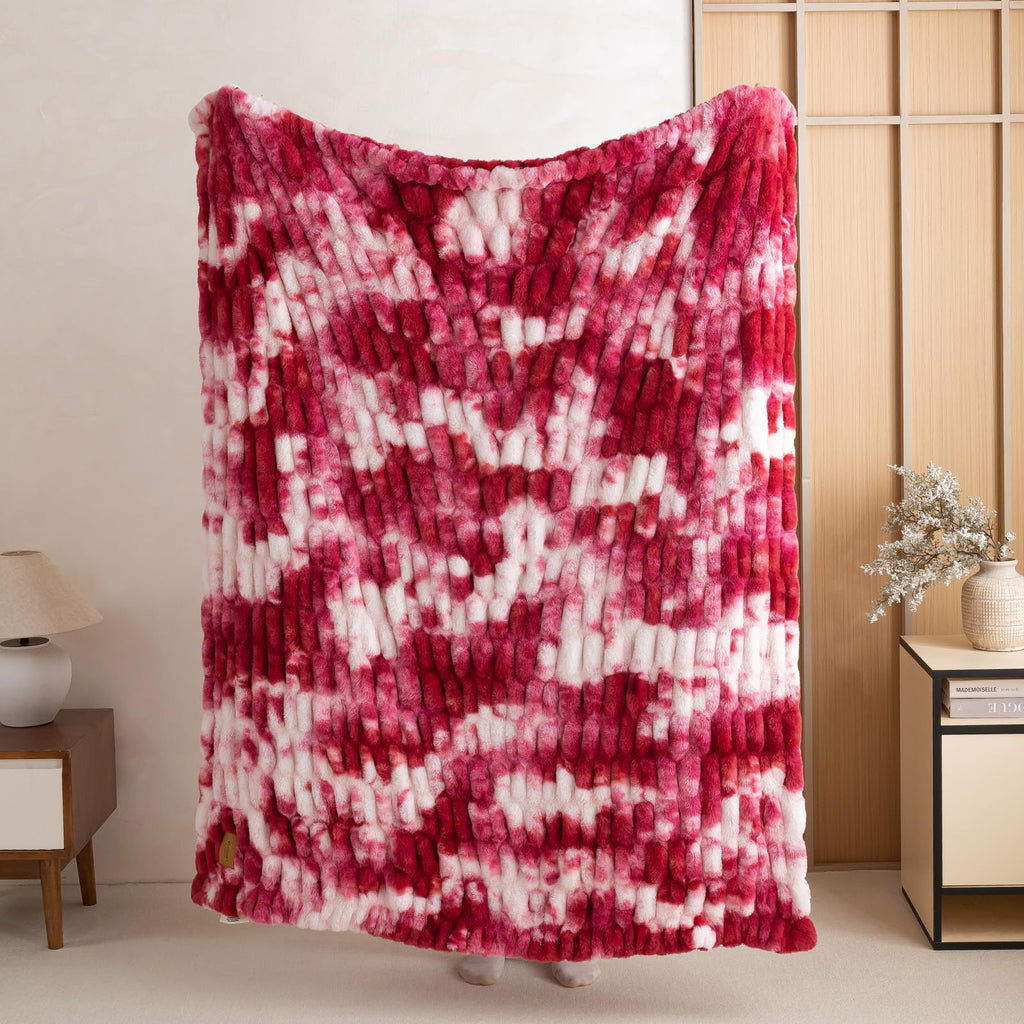 YUSOKI Luxury Double Side Faux Rabbit Fur Throw Blanket