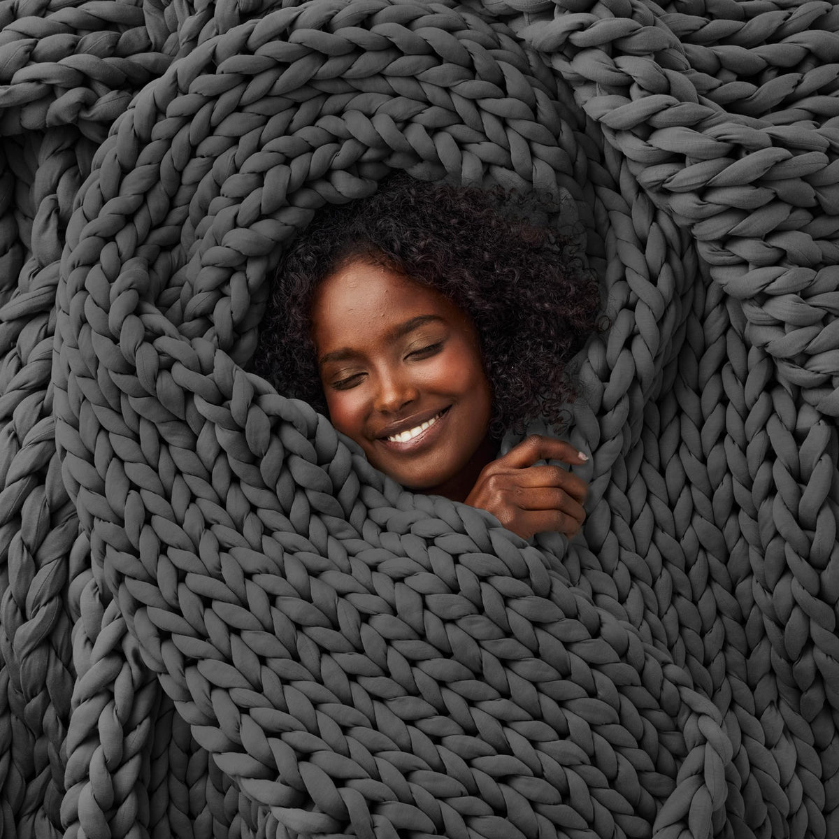 Bearaby Weighted Ocean Polyfill Hugger Blanket