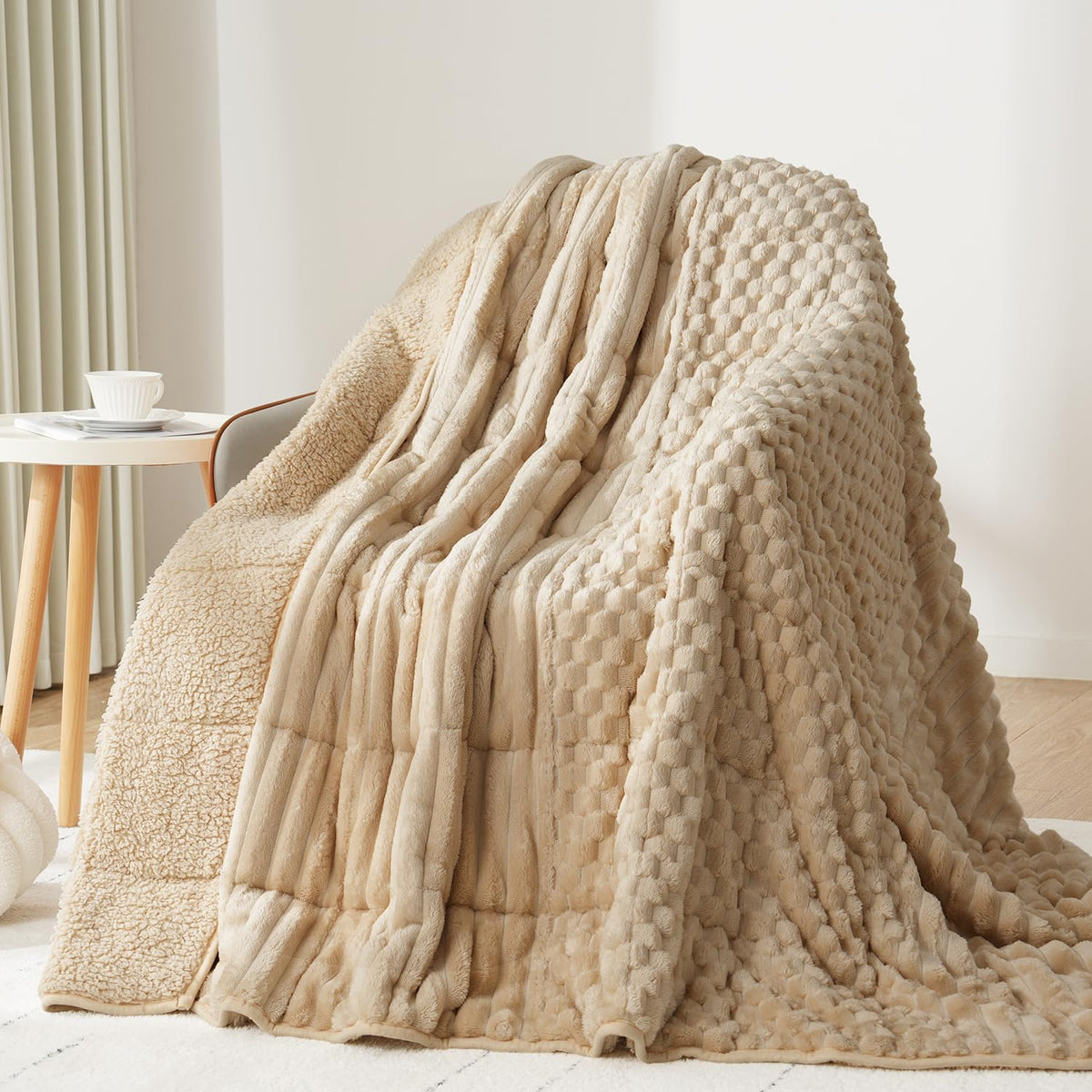 Drewin Turtleback Sherpa Weighted Blanket for Adults