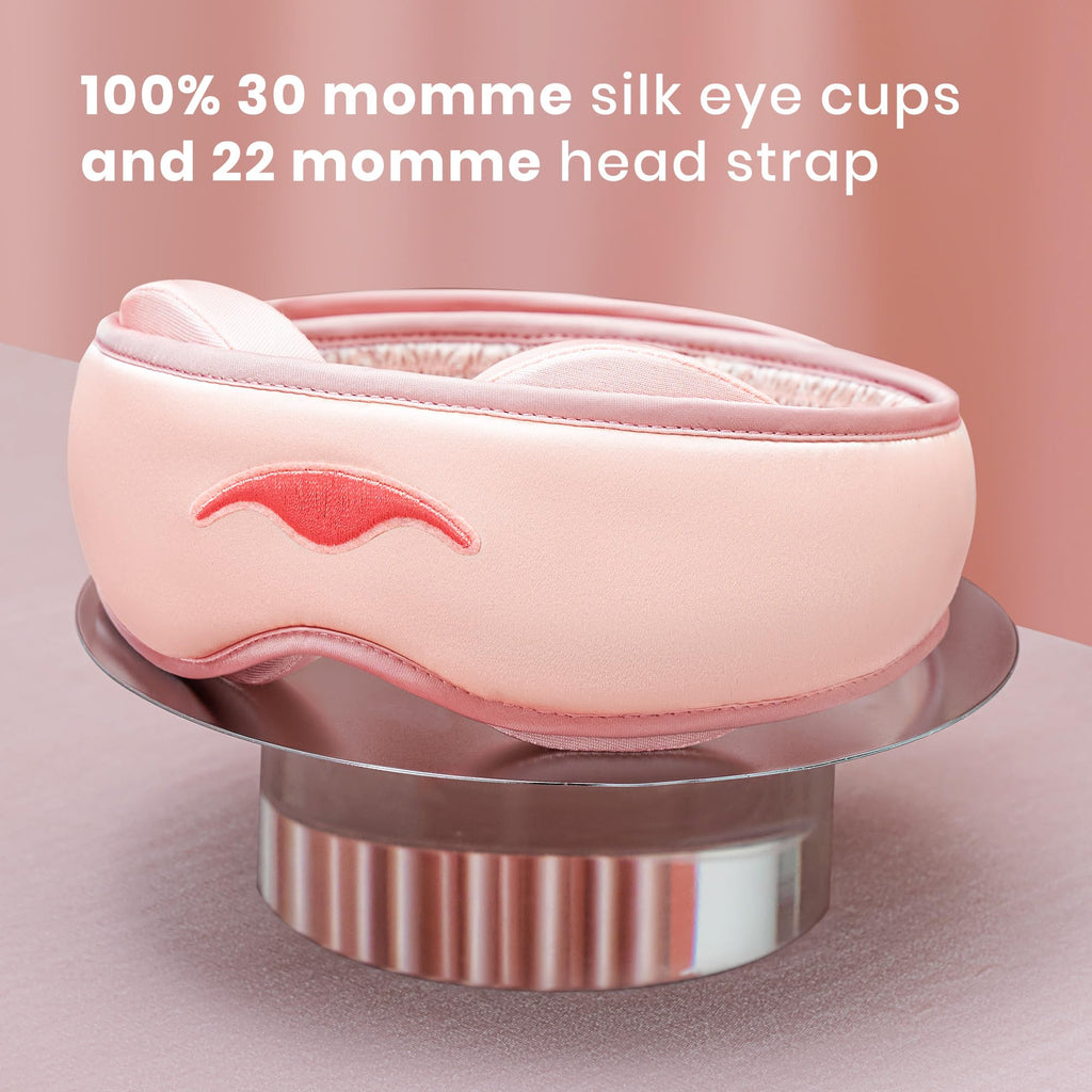 Manta Silk Sleep Mask - Luxury Silk Eye Mask with Pure Silk Eye Cups, Gentle on Skin & Hair, Breathable, Sleep Mask with Tapered Fit for Comfort