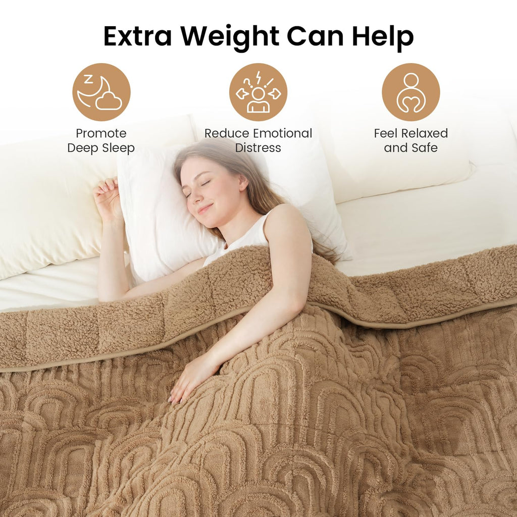 Drewin Turtleback Sherpa Weighted Blanket for Adults