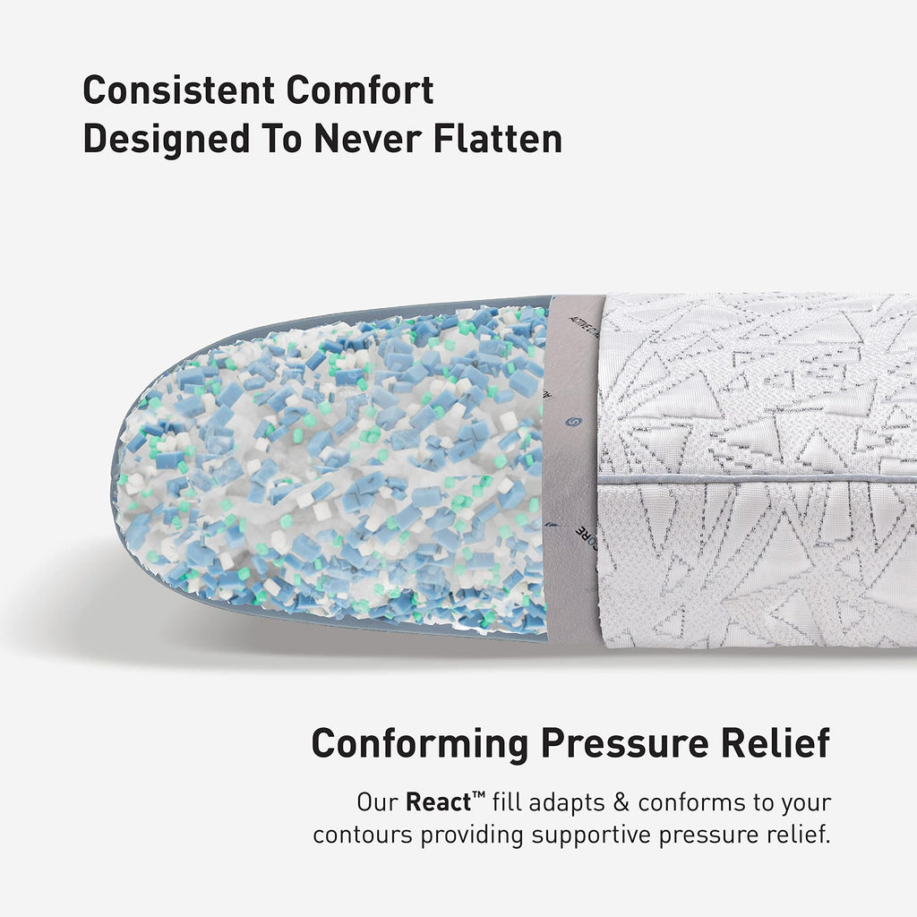 Bedgear Storm Cuddle Curve Performance Pillow, Cooling Pillow for Side Sleepers, Medium Firm Support, Ver-Tex Cooling Cover, Air-X Mesh, Washable