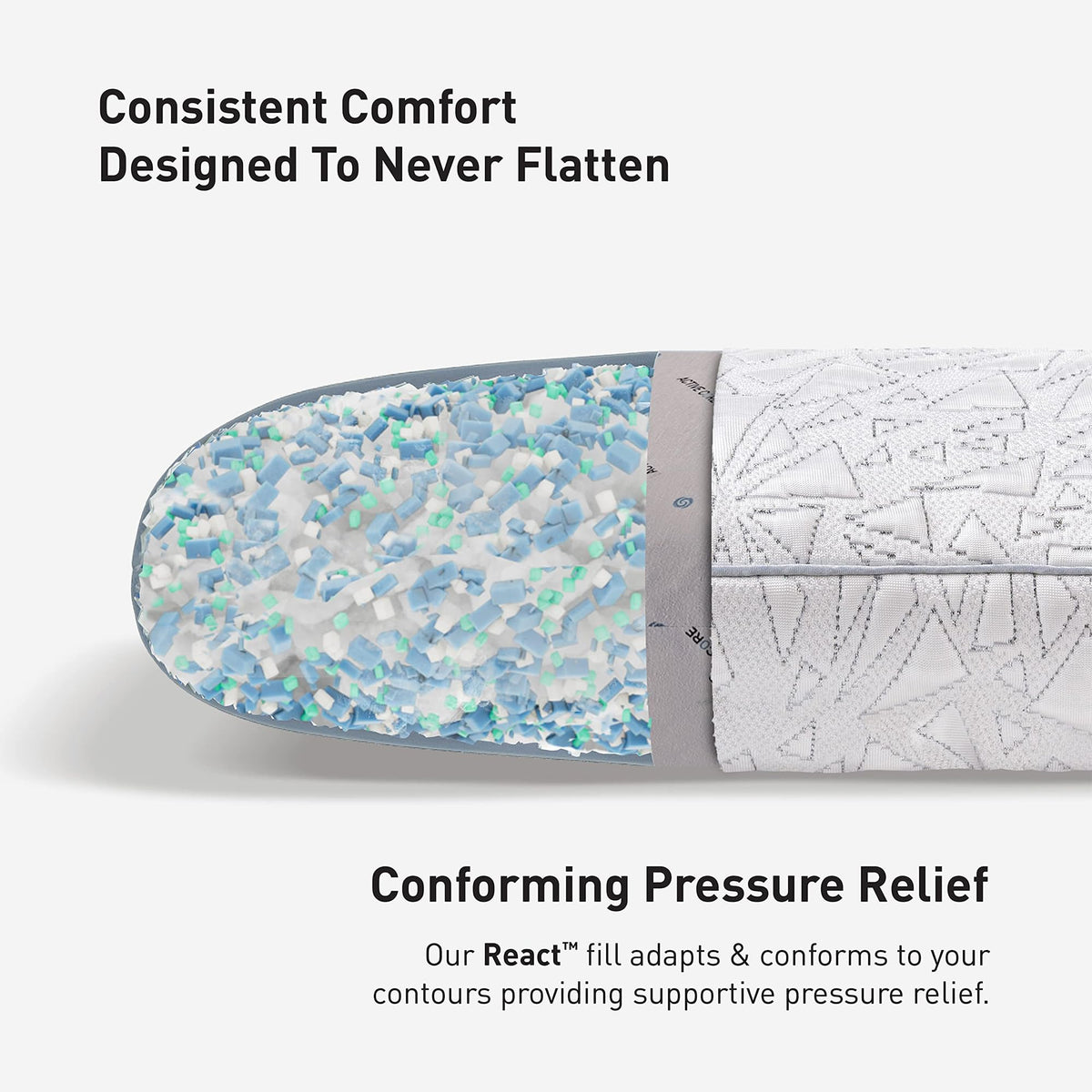 Bedgear Storm Cuddle Curve Performance Pillow, Cooling Pillow for Side Sleepers, Medium Firm Support, Ver-Tex Cooling Cover, Air-X Mesh, Washable