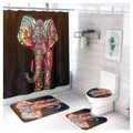 16 Pcs Shower Curtain Sets with Rugs Waterproof Fabric Bathroom Curtains Bath Rugs Toilet Mat Toilet Lid Rug with 12 Hooks Elephant Lion Tiger Bathroom Accessories 10 (12)