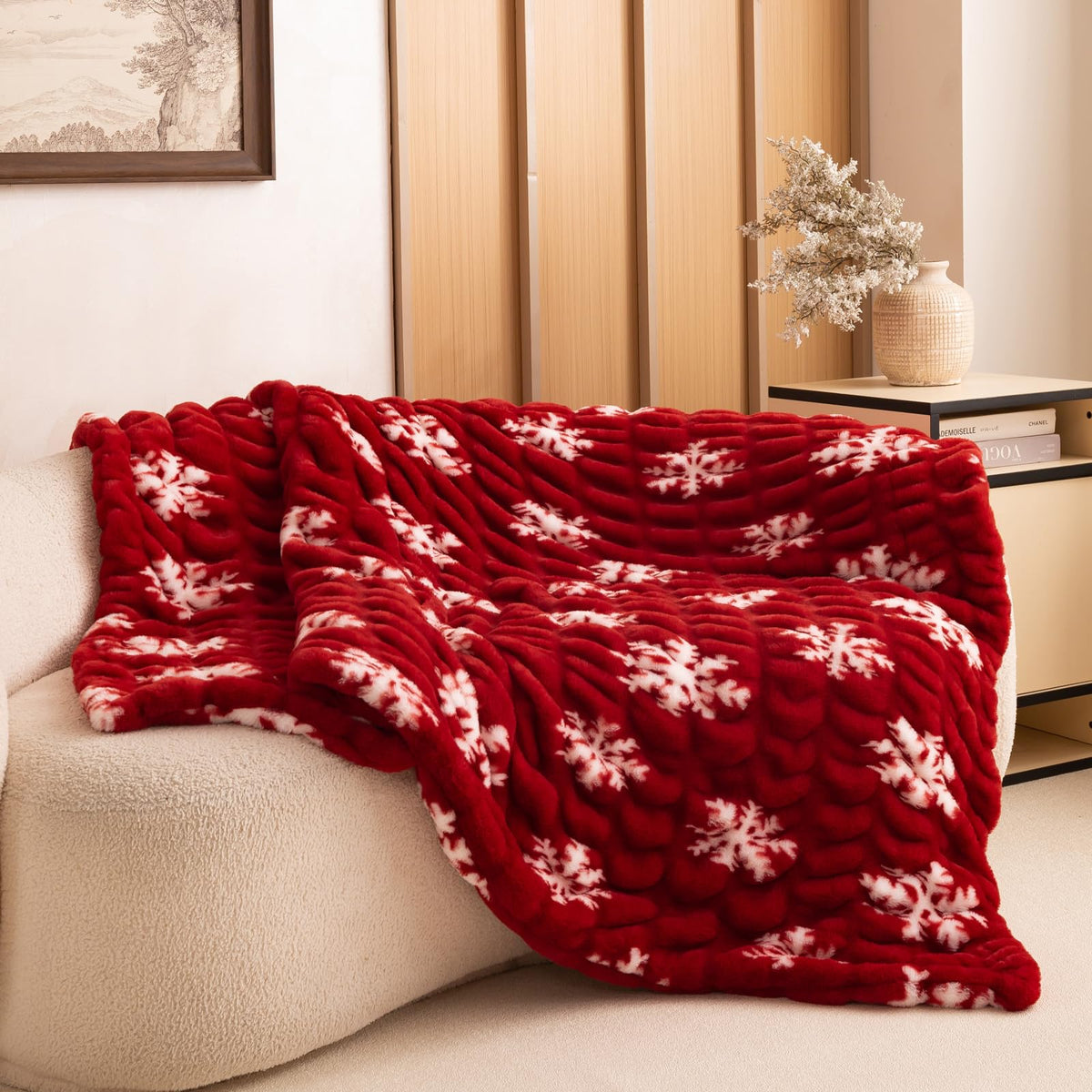 YUSOKI Luxury Double Side Faux Rabbit Fur Throw Blanket