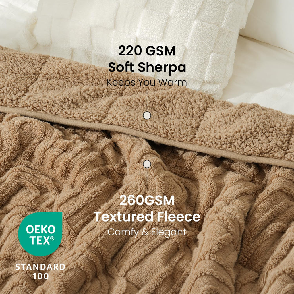 Drewin Turtleback Sherpa Weighted Blanket for Adults