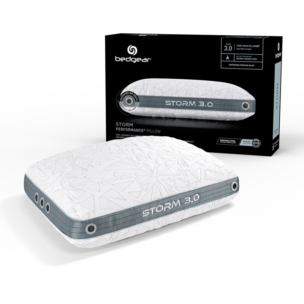 Bedgear Storm Cuddle Curve Performance Pillow, Cooling Pillow for Side Sleepers, Medium Firm Support, Ver-Tex Cooling Cover, Air-X Mesh, Washable