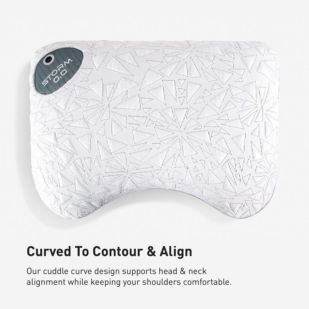 Bedgear Storm Cuddle Curve Performance Pillow, Cooling Pillow for Side Sleepers, Medium Firm Support, Ver-Tex Cooling Cover, Air-X Mesh, Washable