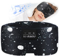 LC-dolida Sleep Mask with Bluetooth Headphones, Silk Eye Mask for Sleeping Side Day Sleepers, 5.4 Bluetooth Silk Sleep Mask Headphones for Women Men with Thin Speaker, Blackout, Comfort
