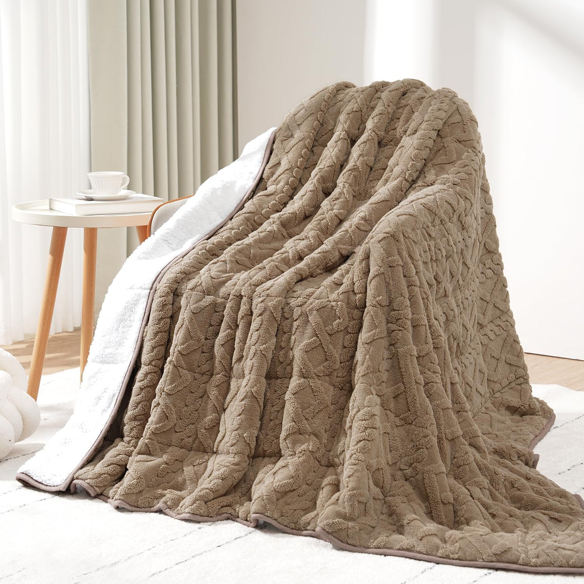 Drewin Turtleback Sherpa Weighted Blanket for Adults