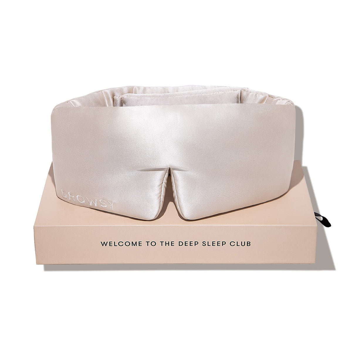 DROWSY Silk Sleep Mask. Face-Hugging, Padded Silk Cocoon for Luxury Sleep in Total Darkness.