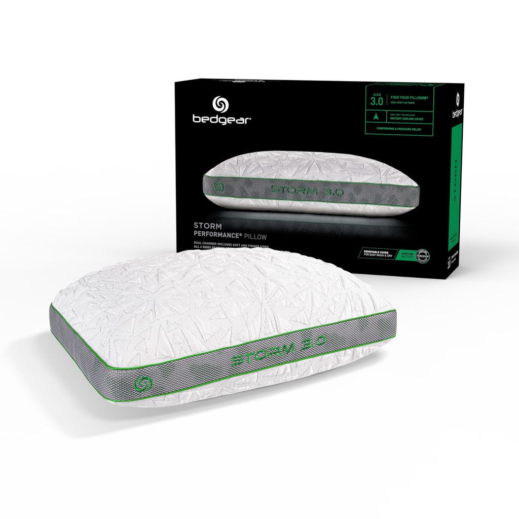 Bedgear Storm Cuddle Curve Performance Pillow, Cooling Pillow for Side Sleepers, Medium Firm Support, Ver-Tex Cooling Cover, Air-X Mesh, Washable