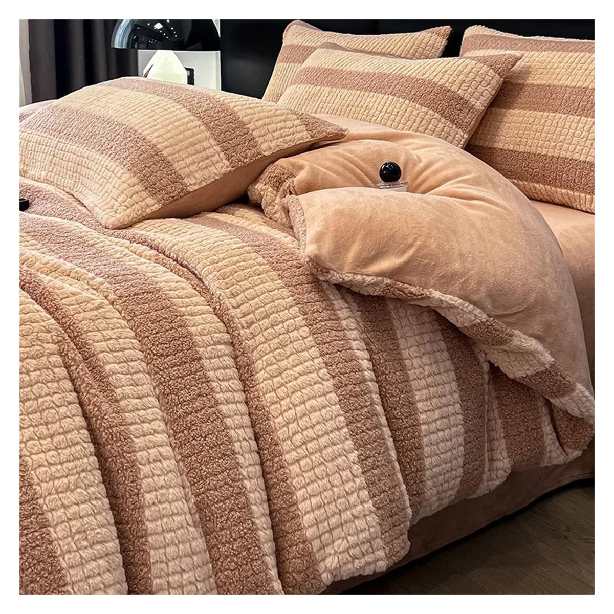 Winter Bedding Set Deluxe Milk Velvet Warm Comforter Set with Sheet Quilt Cover Pillowcase (A 220 * 240cm)