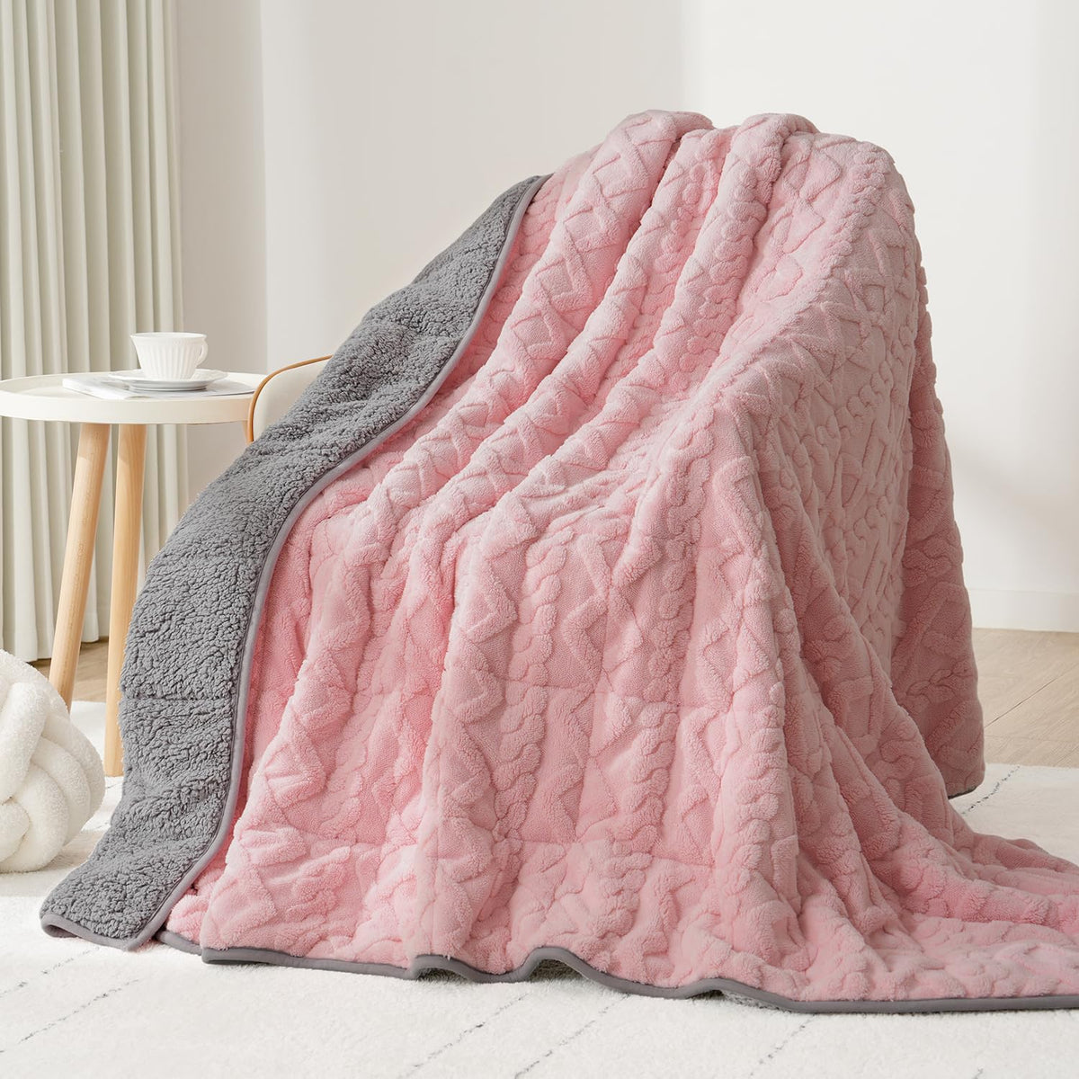 Drewin Turtleback Sherpa Weighted Blanket for Adults