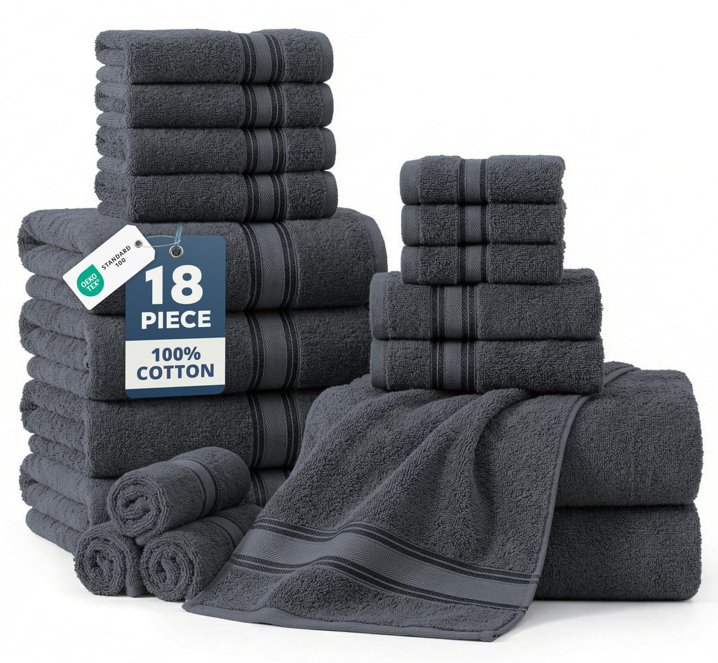LANE LINEN 100% Cotton Zero Twist Towel Collection - Bath Towels, Bath Sheets & Towel Sets
