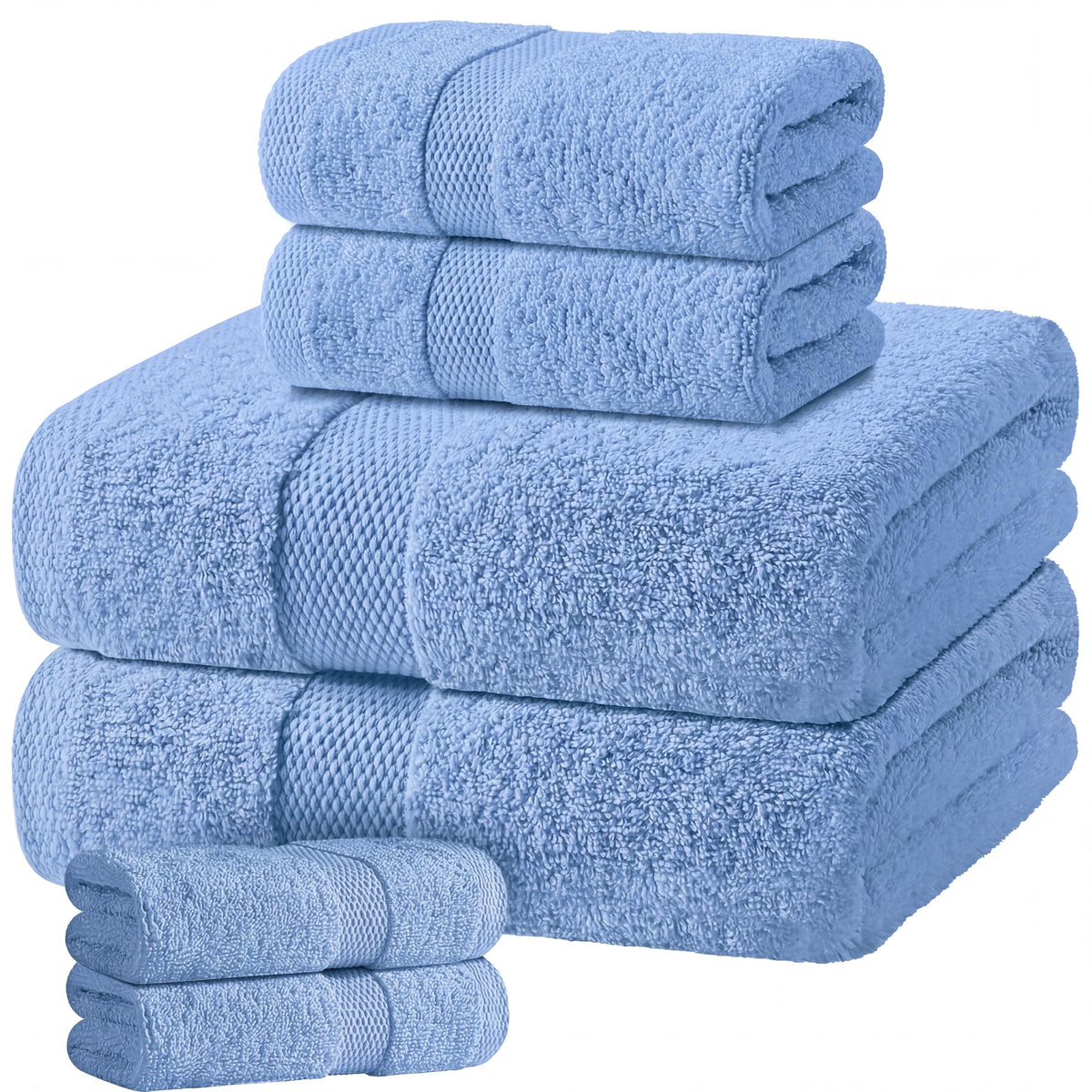 White Hand Towels Set for Bathroom, 6 Pack - Cotton Hand Towel Set for Gym, Kitchen and Spa, 16x27 Inches Soft Highly Absorbent Quick Dry Terry Salon Towels