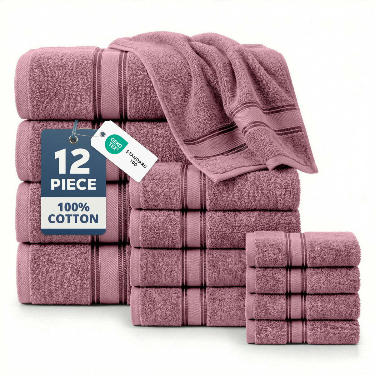 LANE LINEN 100% Cotton Zero Twist Towel Collection - Bath Towels, Bath Sheets & Towel Sets