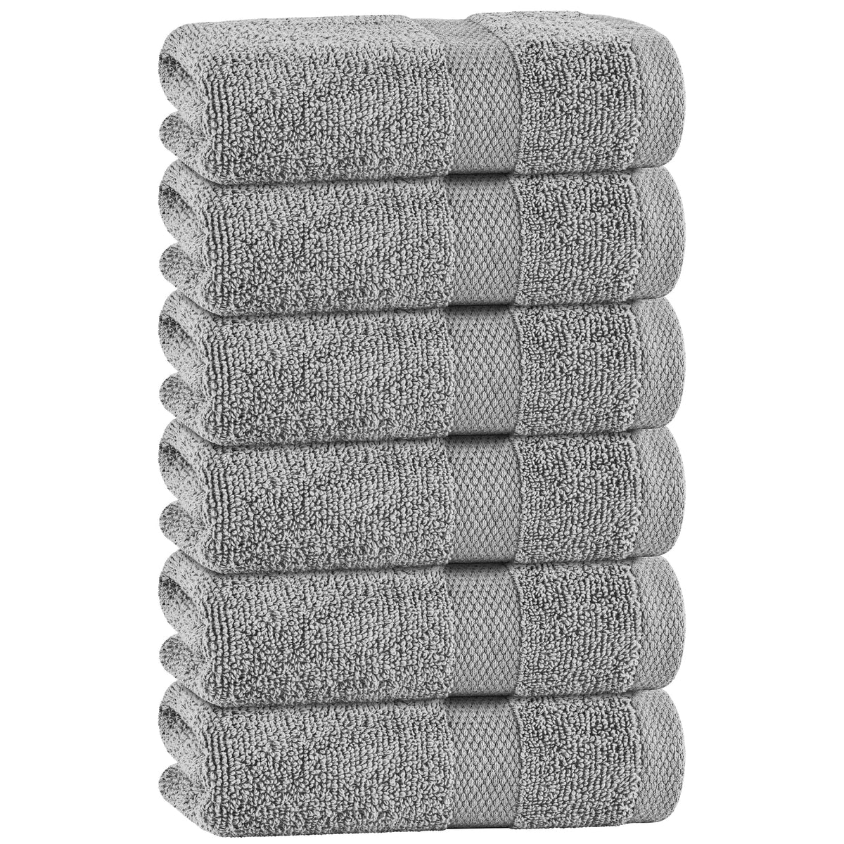 White Hand Towels Set for Bathroom, 6 Pack - Cotton Hand Towel Set for Gym, Kitchen and Spa, 16x27 Inches Soft Highly Absorbent Quick Dry Terry Salon Towels