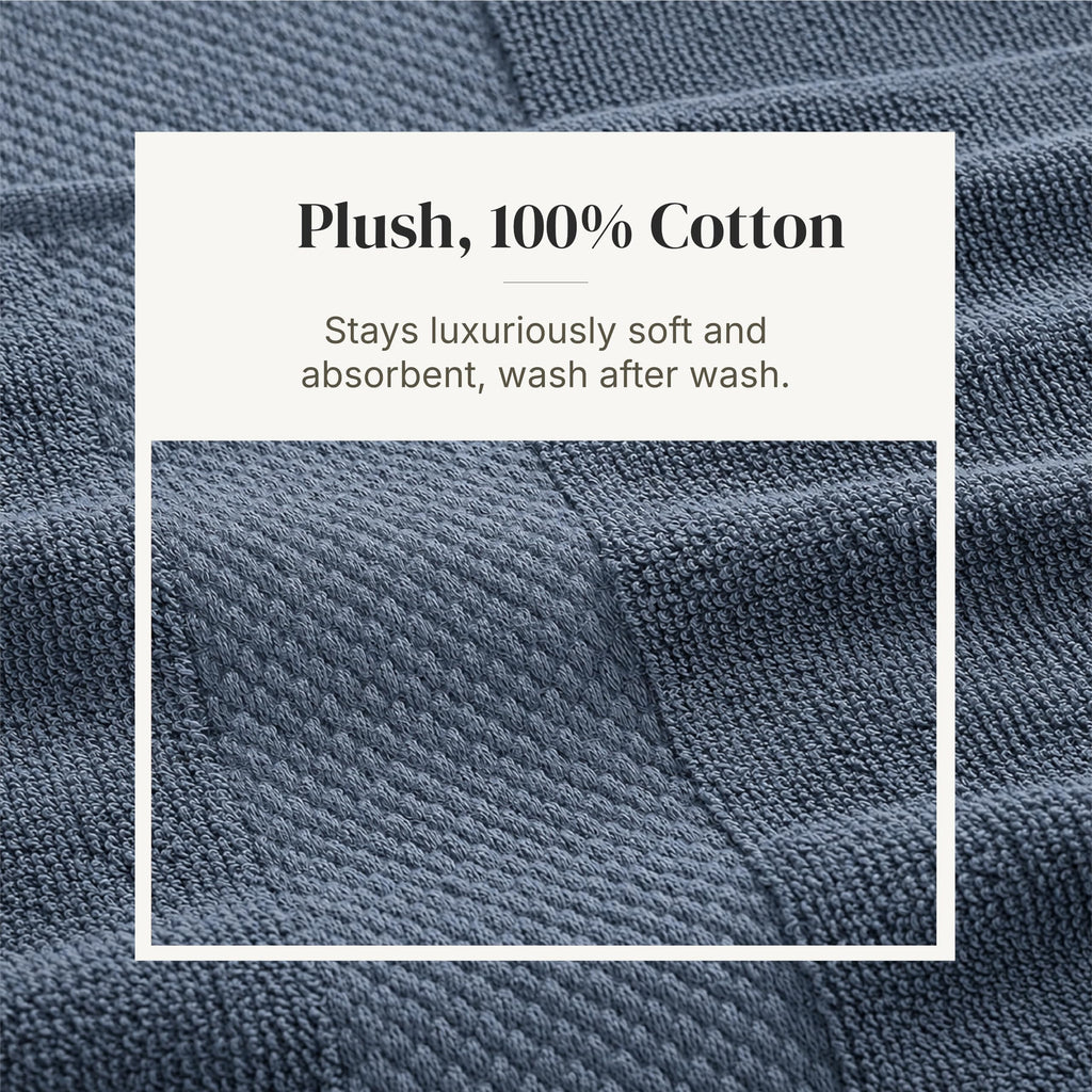 Modern Threads 6-Piece Towel Set – 100% Cotton, Quick Dry, Ultra Absorbent – Includes 2 Bath, 2 Hand, 2 Washcloths
