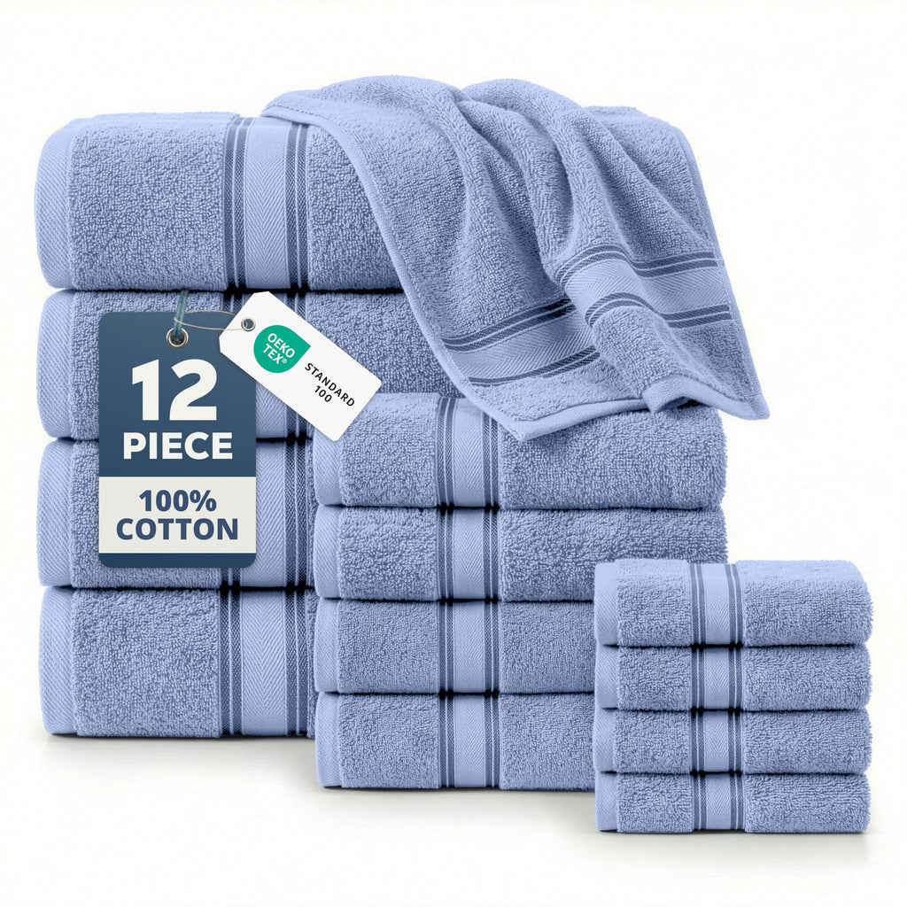 LANE LINEN 100% Cotton Zero Twist Towel Collection - Bath Towels, Bath Sheets & Towel Sets