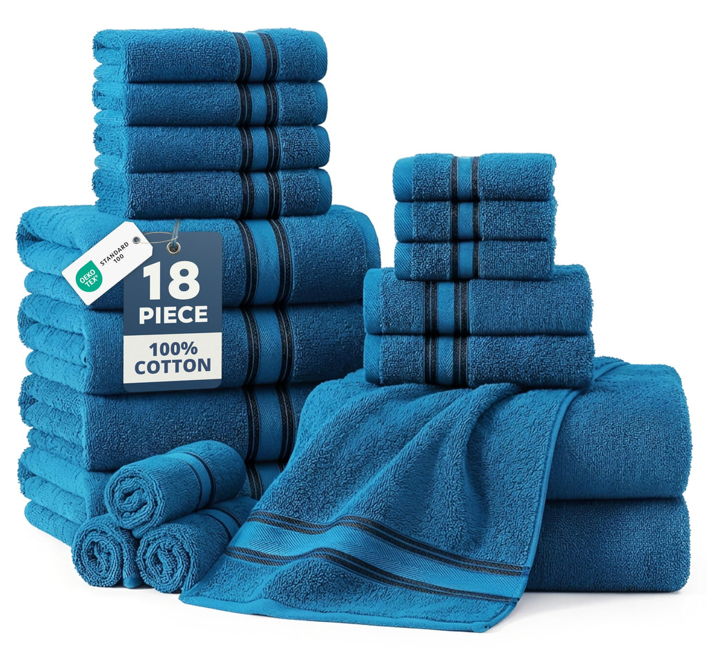 LANE LINEN 100% Cotton Zero Twist Towel Collection - Bath Towels, Bath Sheets & Towel Sets