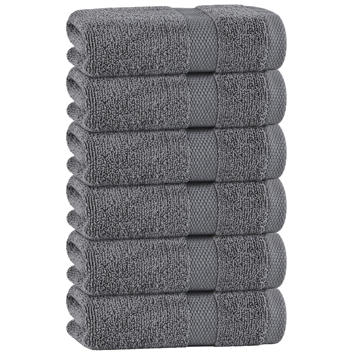 White Hand Towels Set for Bathroom, 6 Pack - Cotton Hand Towel Set for Gym, Kitchen and Spa, 16x27 Inches Soft Highly Absorbent Quick Dry Terry Salon Towels