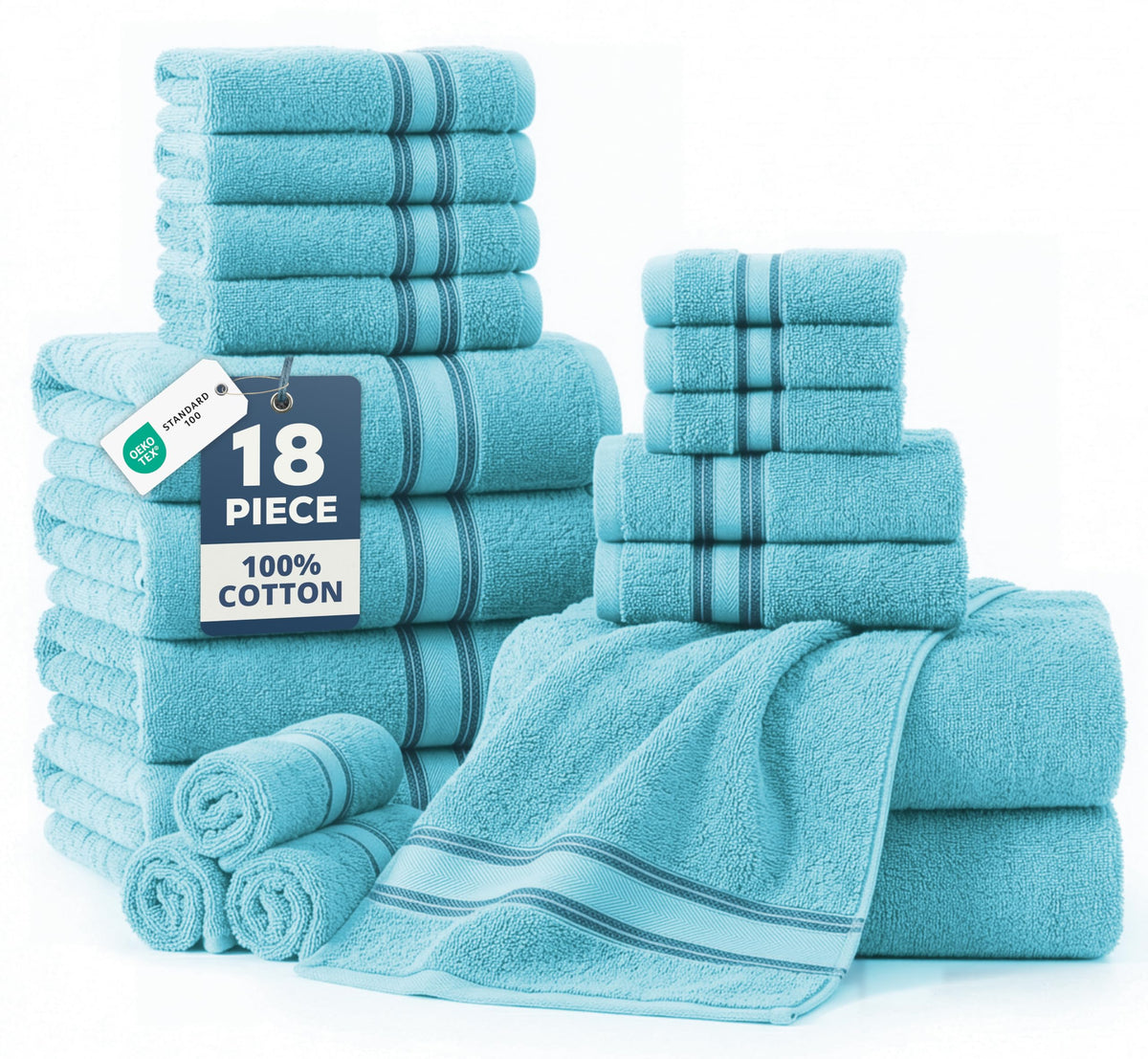 LANE LINEN 100% Cotton Zero Twist Towel Collection - Bath Towels, Bath Sheets & Towel Sets