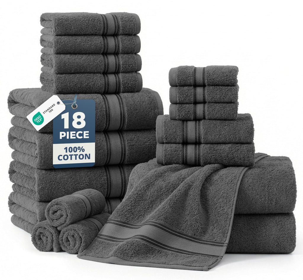 LANE LINEN 100% Cotton Zero Twist Towel Collection - Bath Towels, Bath Sheets & Towel Sets