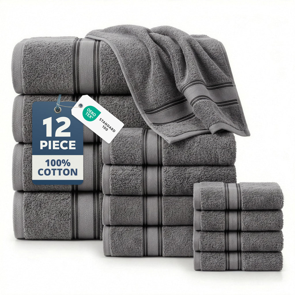 LANE LINEN 100% Cotton Zero Twist Towel Collection - Bath Towels, Bath Sheets & Towel Sets