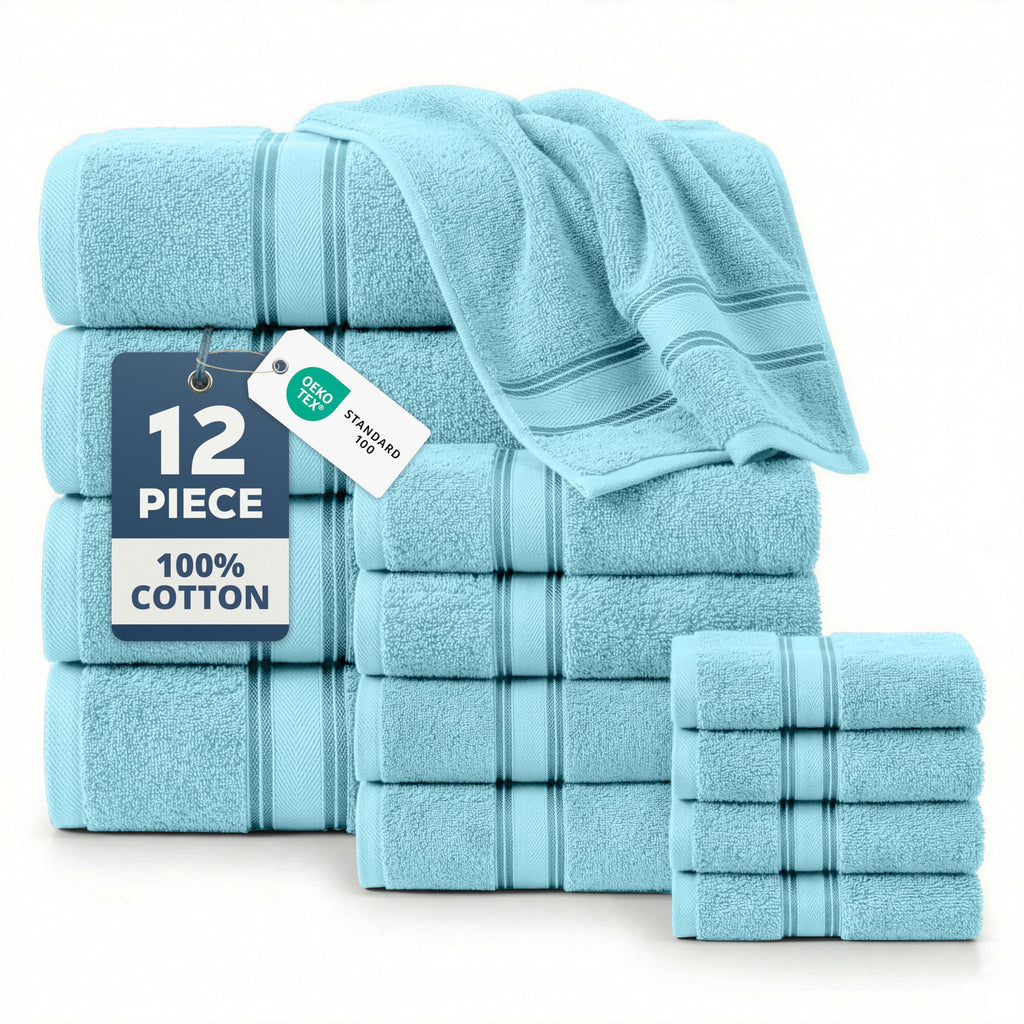 LANE LINEN 100% Cotton Zero Twist Towel Collection - Bath Towels, Bath Sheets & Towel Sets