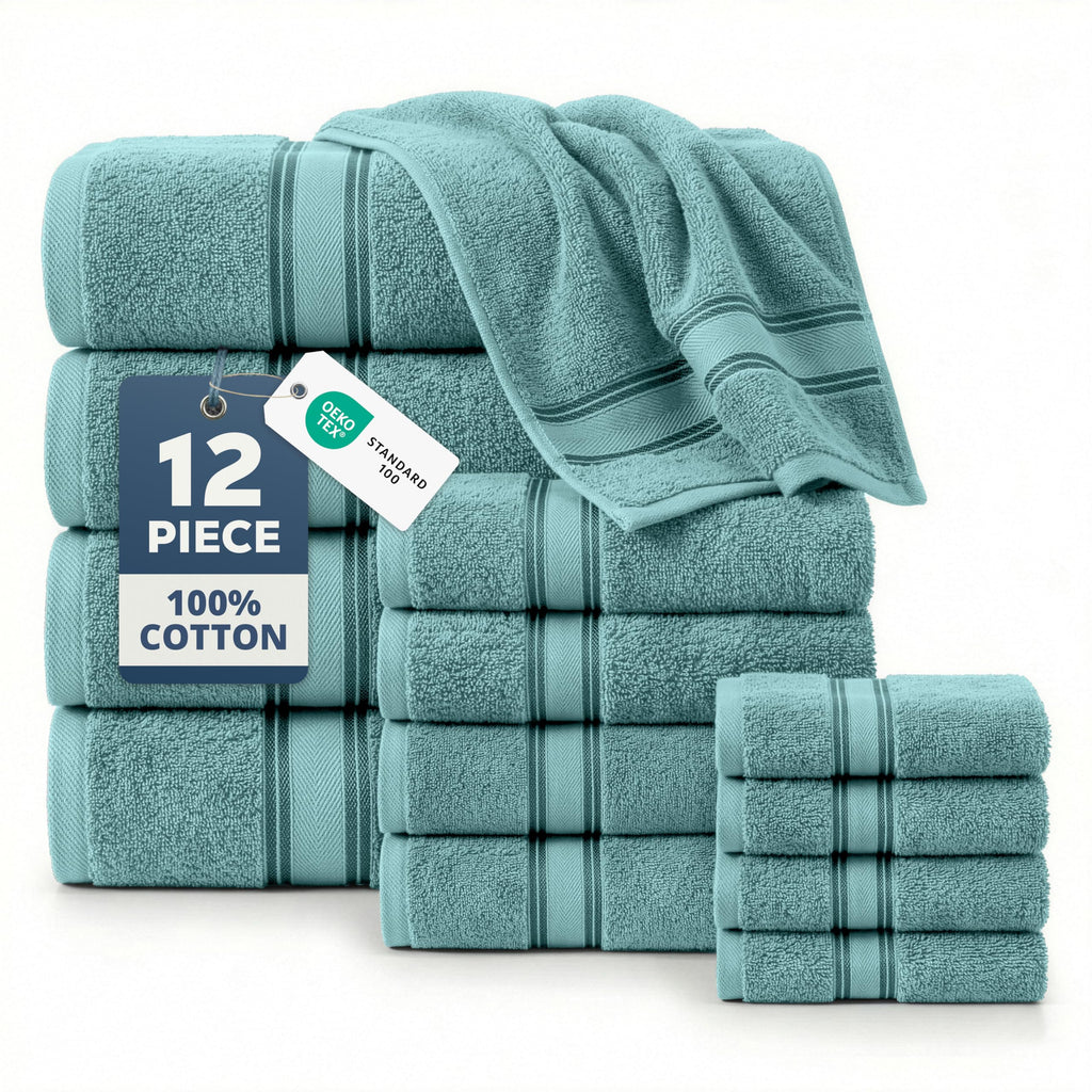 LANE LINEN 100% Cotton Zero Twist Towel Collection - Bath Towels, Bath Sheets & Towel Sets