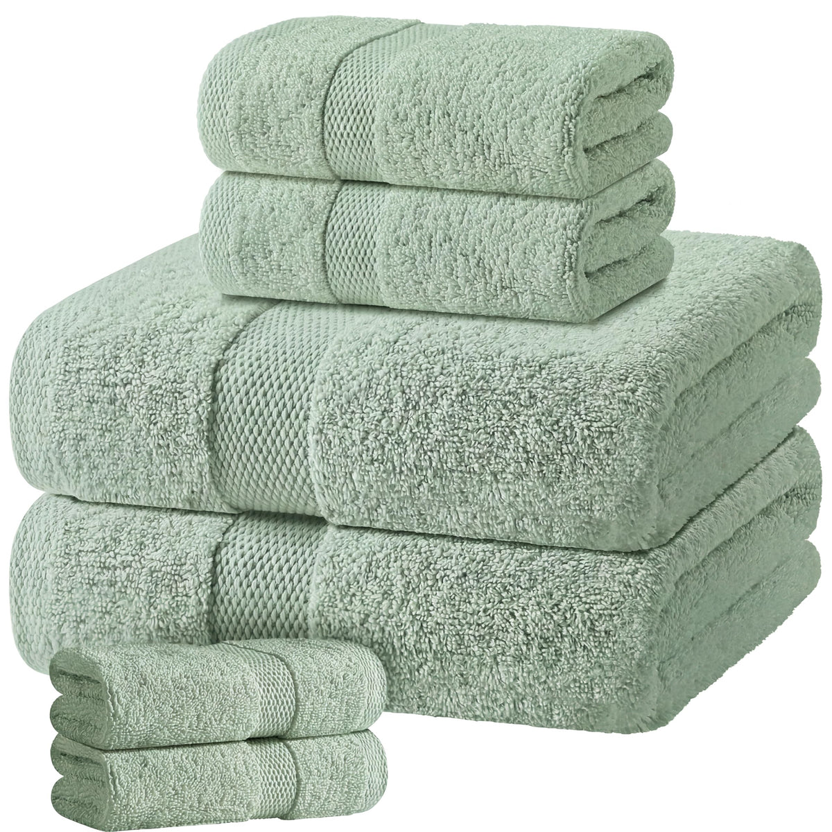 White Hand Towels Set for Bathroom, 6 Pack - Cotton Hand Towel Set for Gym, Kitchen and Spa, 16x27 Inches Soft Highly Absorbent Quick Dry Terry Salon Towels