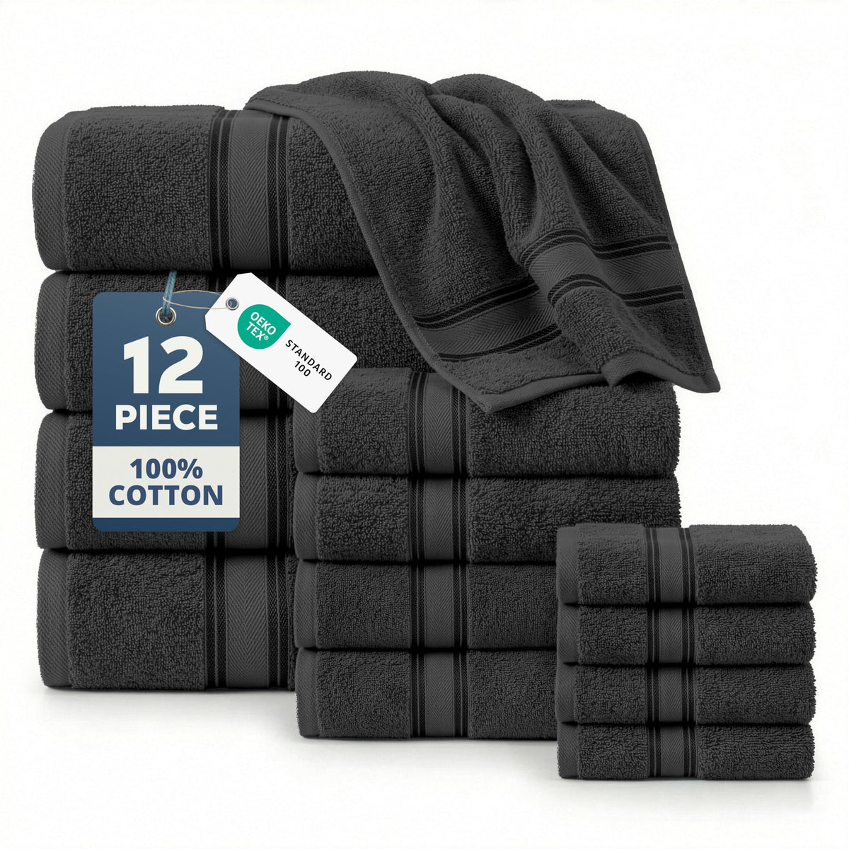 LANE LINEN 100% Cotton Zero Twist Towel Collection - Bath Towels, Bath Sheets & Towel Sets