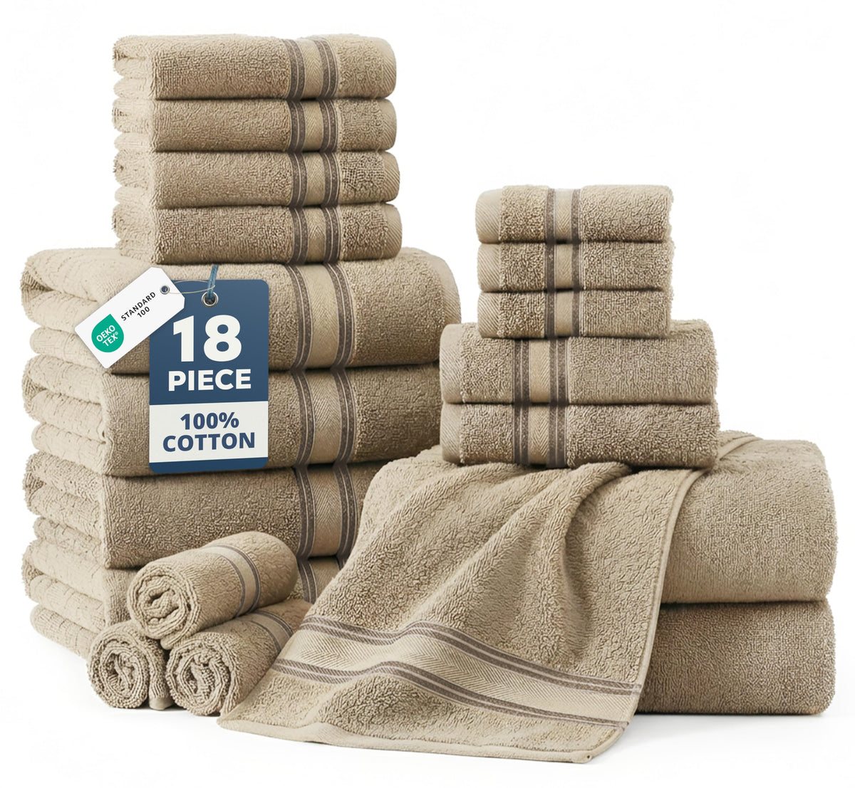 LANE LINEN 100% Cotton Zero Twist Towel Collection - Bath Towels, Bath Sheets & Towel Sets