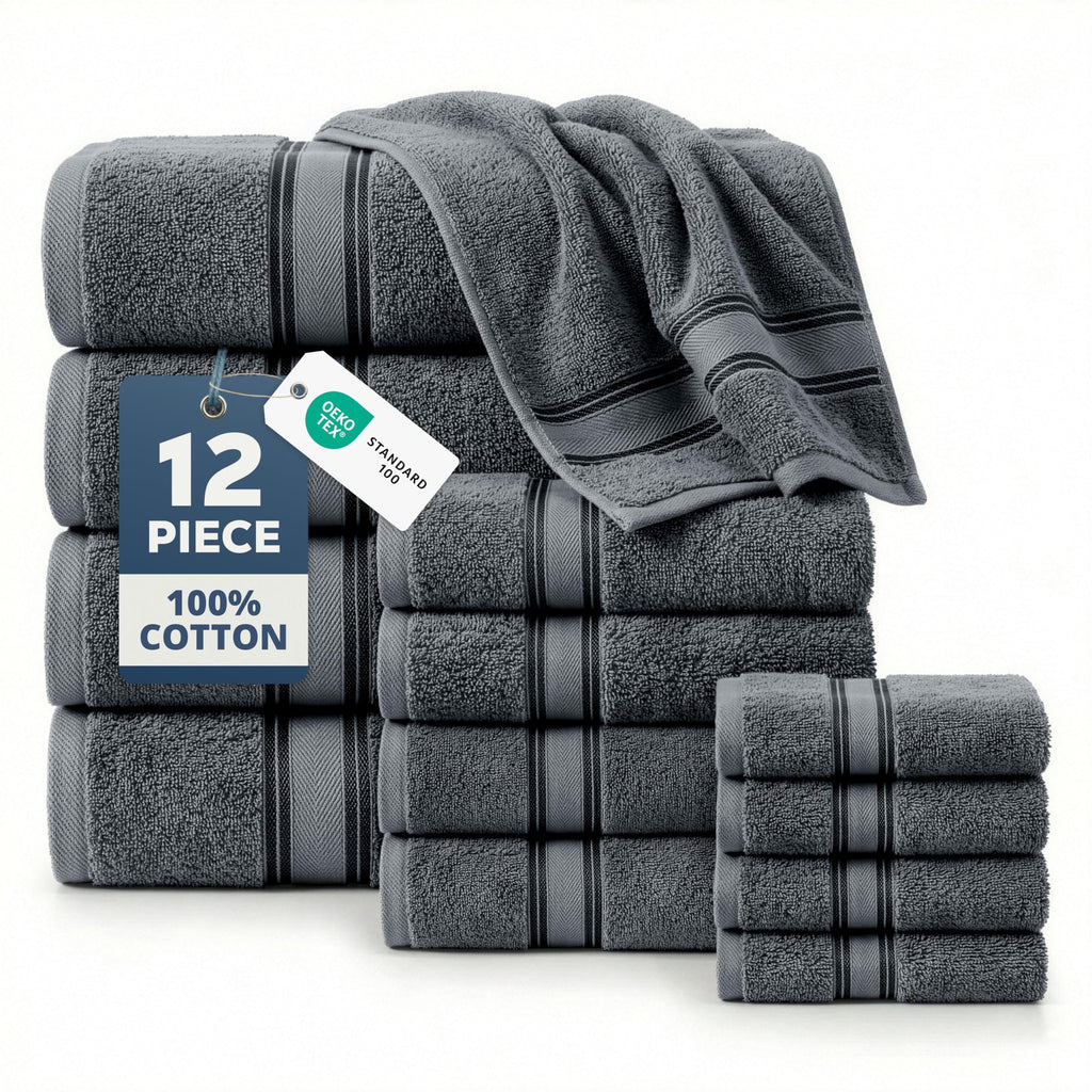 LANE LINEN 100% Cotton Zero Twist Towel Collection - Bath Towels, Bath Sheets & Towel Sets