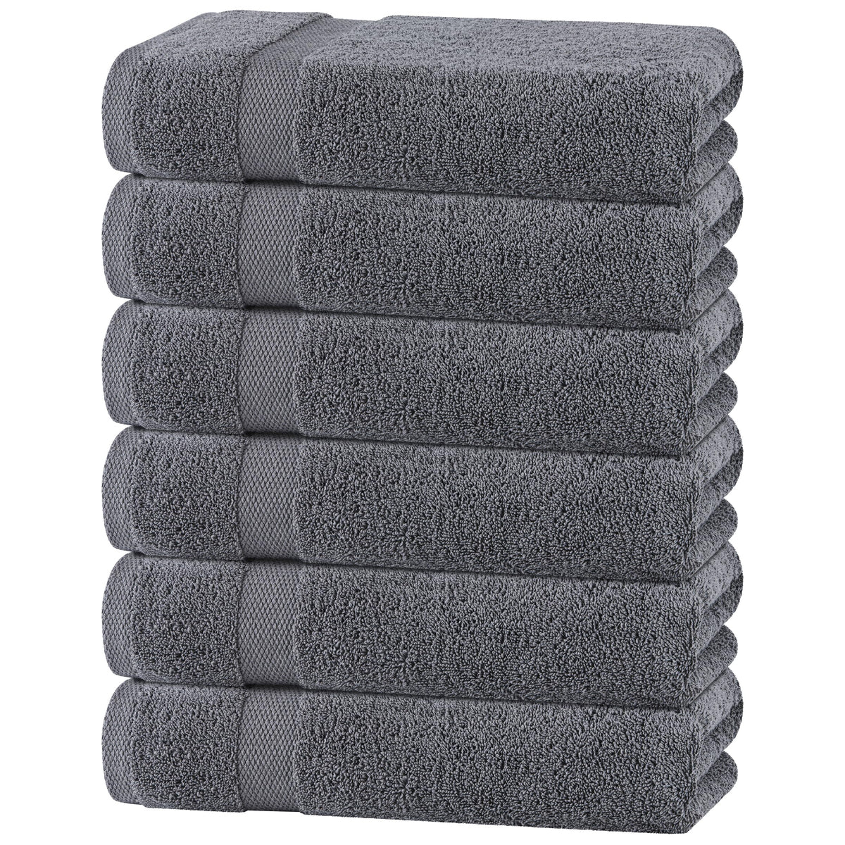 White Hand Towels Set for Bathroom, 6 Pack - Cotton Hand Towel Set for Gym, Kitchen and Spa, 16x27 Inches Soft Highly Absorbent Quick Dry Terry Salon Towels