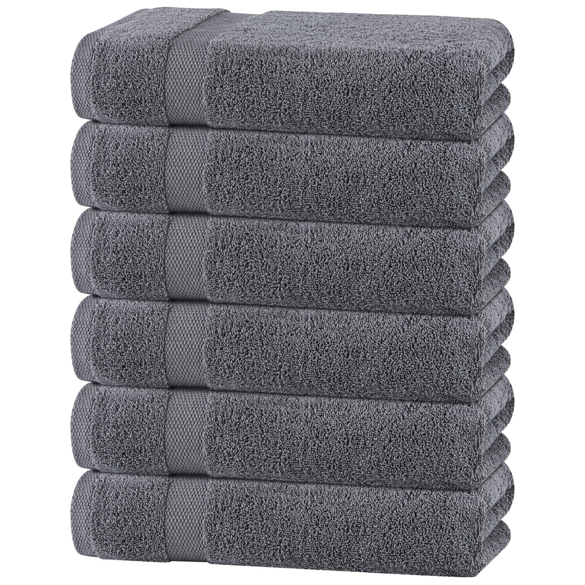 White Hand Towels Set for Bathroom, 6 Pack - Cotton Hand Towel Set for Gym, Kitchen and Spa, 16x27 Inches Soft Highly Absorbent Quick Dry Terry Salon Towels